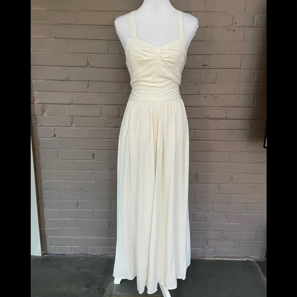 Newport News  vintage Ivory halter dress S